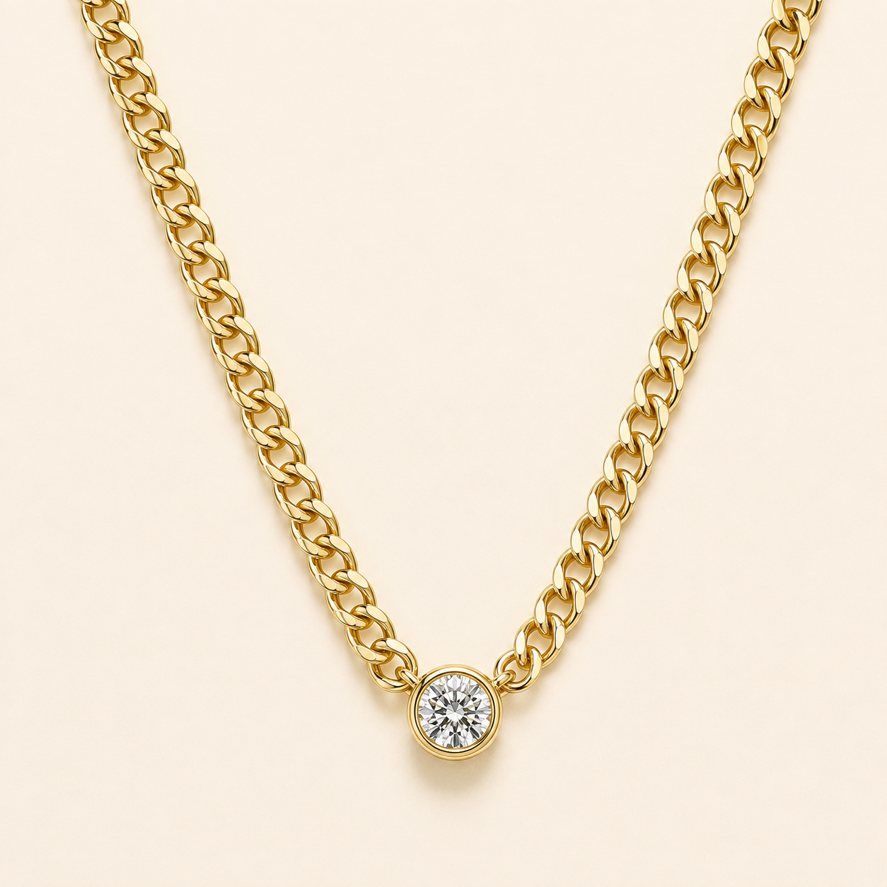 1.00 Ct Fashion Round Diamond Necklace